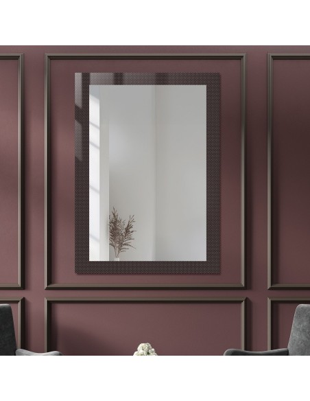 Dekoratívne obdĺžnikové zrkadlo na ornamentálnom skle Master Point - LUXORA SOLEIL