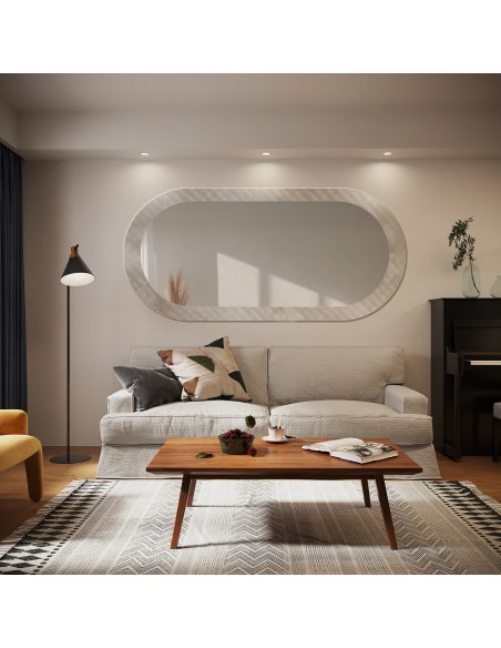 Dekoratívne oválne zrkadlo na ornamentálnom skle Master Soft - LUXORA VESPER