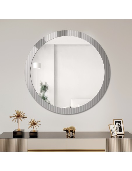 Dekoratívne okrúhle zrkadlo na ornamentálnom skle Visiosun Classic - LUXORA GLIMMER