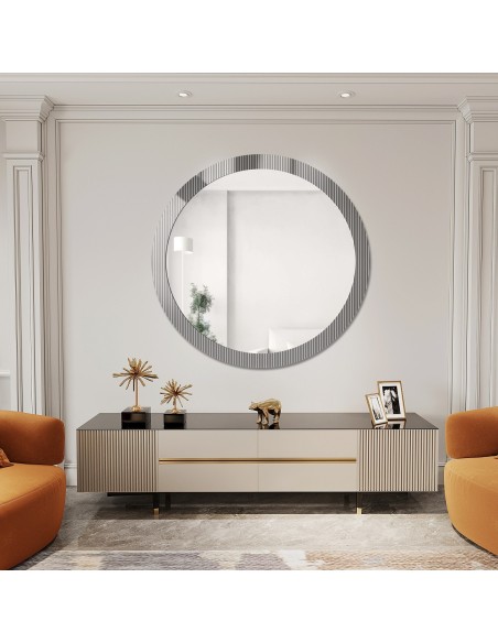 Dekoratívne okrúhle zrkadlo na ornamentálnom skle Visiosun Classic - LUXORA GLIMMER