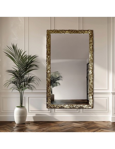 Luxusné nástenné zrkadlo v bohato zdobenom zlatom ráme - 9003001