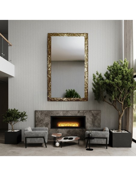 Luxusné nástenné zrkadlo v bohato zdobenom zlatom ráme - 9003001