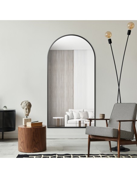 Polovičné oválne zrkadlo v čiernom MDF SLIM ráme - DOMI - farba rámu podľa vášho výberu