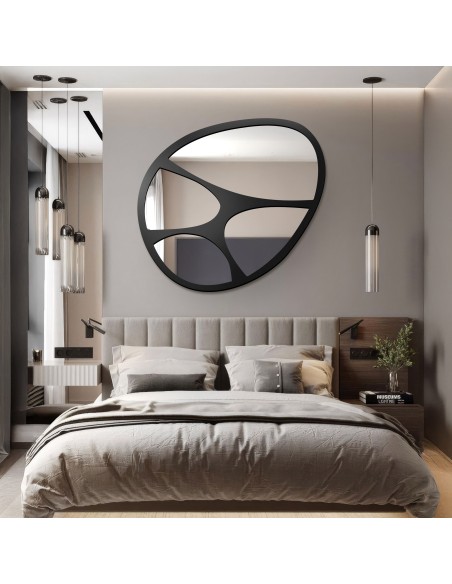 Zrkadlo v matnom čiernom MDF ráme - FIGO MDF - farba rámu na výber