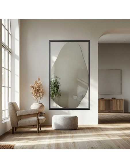 Organické zrkadlo v čiernom MDF ráme - HUBERTUS