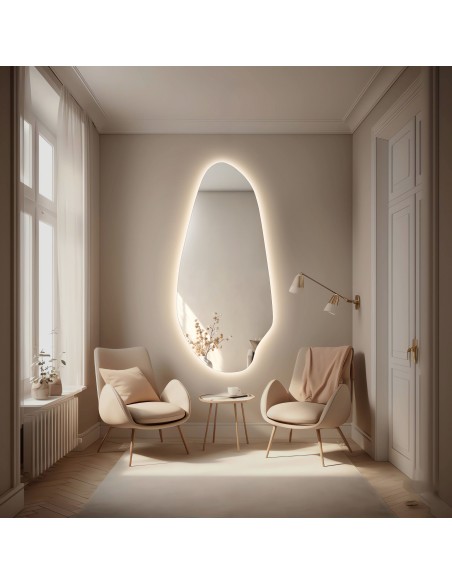 Organické zrkadlo k toaletnému stolíku s podsvietením - JASPIS LED