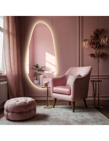 Organické zrkadlo k toaletnému stolíku s podsvietením - JASPIS LED