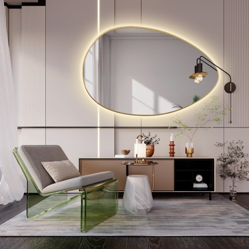 Organické zrkadlo v zlatom...