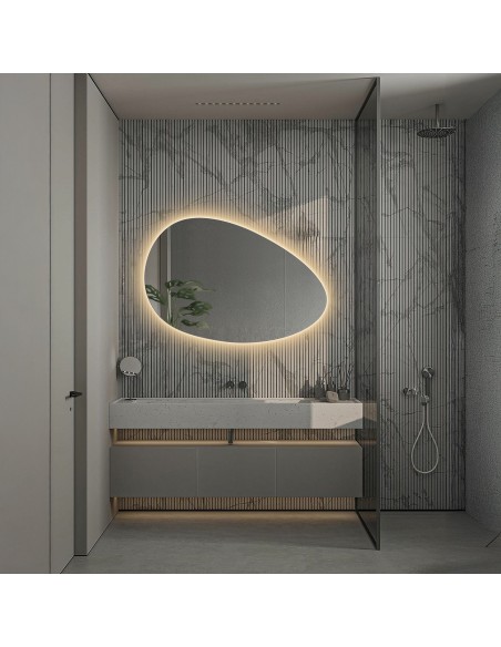 Leštené organické zrkadlo s osvetlením - ZYTA LED