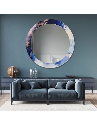 Okrúhle zrkadlo na modrom mramore – MARBLE IRIS