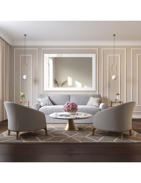 Dekoratívne obdĺžnikové zrkadlo na ornamentálnom skle Master Flex - LUXORA ETERION