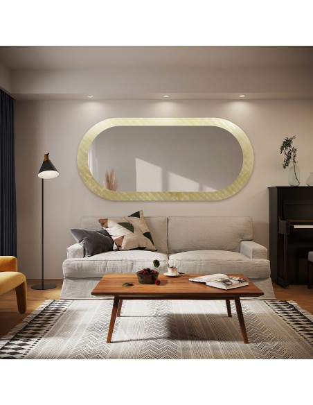 Dekoratívne oválne zrkadlo na ornamentálnom skle Master Soft - LUXORA VESPER