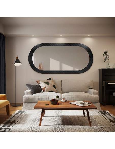 Dekoratívne oválne zrkadlo na ornamentálnom skle Master Soft - LUXORA VESPER