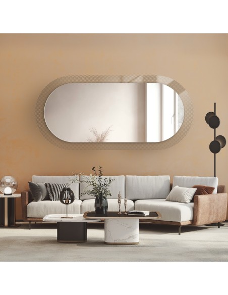 Dekoratívne oválne zrkadlo na ornamentálnom skle Master Point - LUXORA ORNATE