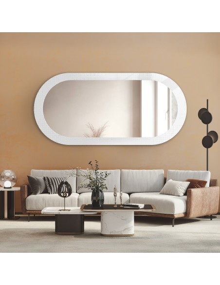 Dekoratívne oválne zrkadlo na ornamentálnom skle Master Point - LUXORA ORNATE