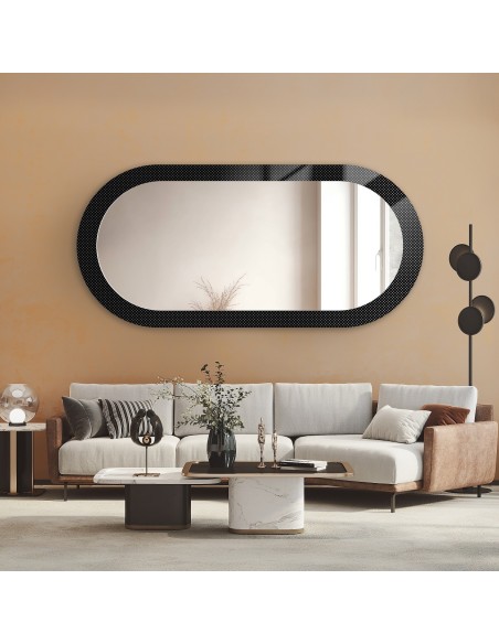 Dekoratívne oválne zrkadlo na ornamentálnom skle Master Point - LUXORA ORNATE