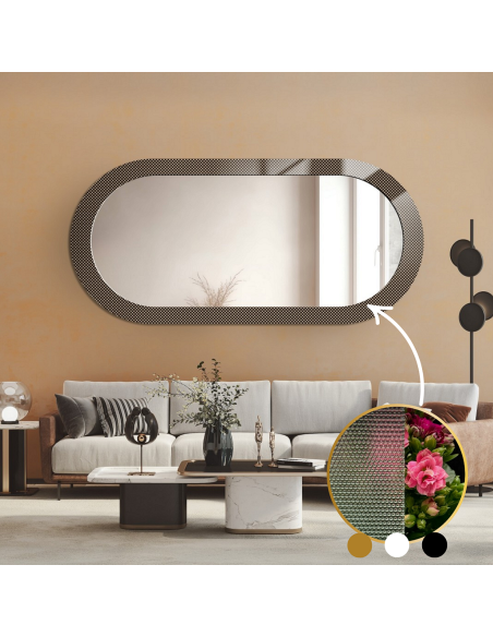 Dekoratívne oválne zrkadlo na ornamentálnom skle Master Point - LUXORA ORNATE