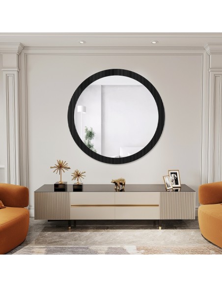 Dekoratívne okrúhle zrkadlo na ornamentálnom skle Visiosun Classic - LUXORA GLIMMER