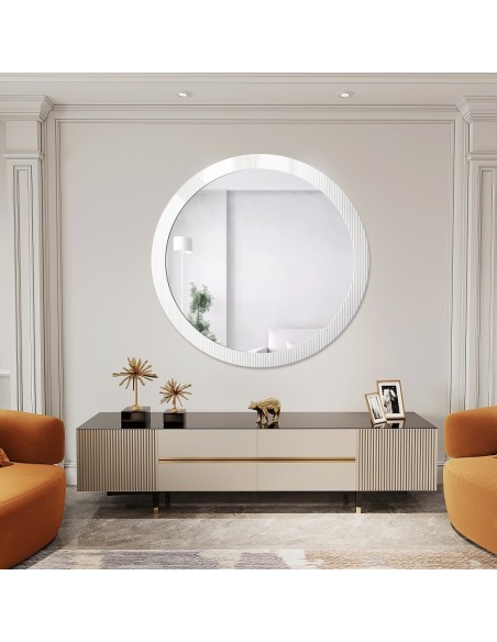 Dekoratívne okrúhle zrkadlo na ornamentálnom skle Visiosun Classic - LUXORA GLIMMER