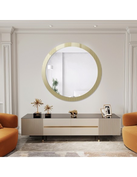 Dekoratívne okrúhle zrkadlo na ornamentálnom skle Visiosun Classic - LUXORA GLIMMER