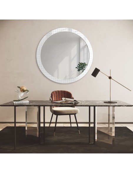 Dekoratívne okrúhle zrkadlo na ornamentálnom skle Master Flex - LUXORA FROSTED