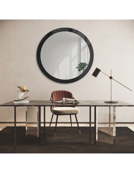 Dekoratívne okrúhle zrkadlo na ornamentálnom skle Master Flex - LUXORA FROSTED