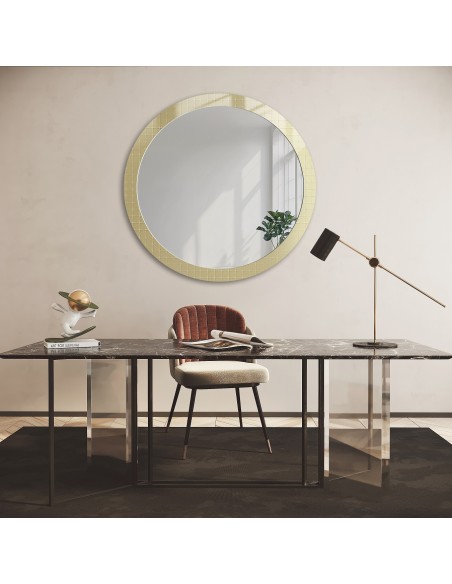 Dekoratívne okrúhle zrkadlo na ornamentálnom skle Master Flex - LUXORA FROSTED