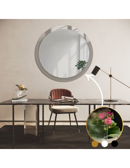 Dekoratívne okrúhle zrkadlo na ornamentálnom skle Master Flex - LUXORA FROSTED