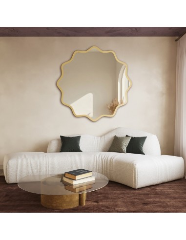 Okrúhle zrkadlo vo zvlnenom MDF ráme...