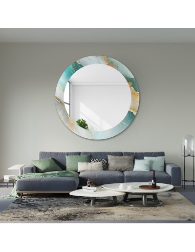 Okrúhle zrkadlo na zelenom mramore – MARBLE BOSCARO