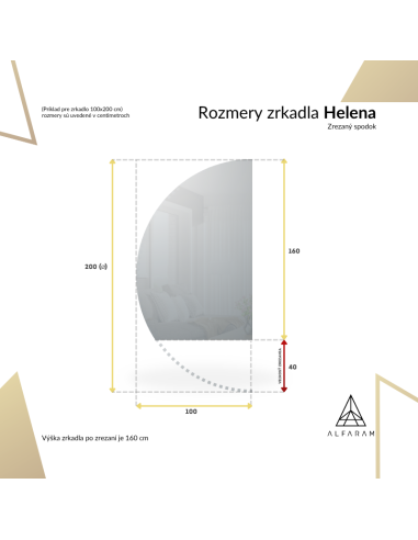 Polkruhové kúpeľňové zrkadlo so...