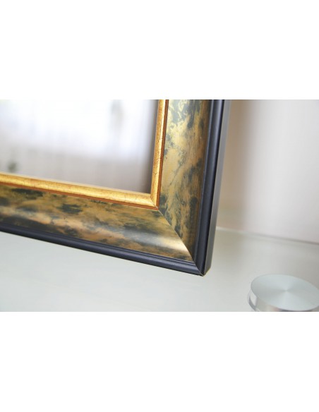 Zrkadlo v zeleno-zlatom drevenom ráme - 5401001