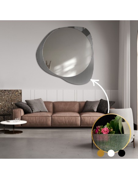 Dekoratívne zrkadlo na ornamentálnom skle Estriado - LUXORA ELEGRA