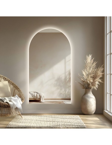 Polovičné oválne kúpeľňové zrkadlo s osvetlením - FRANK LED