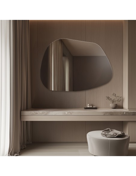 Dekoratívne zrkadlo s organickým tvarom - BAZALT