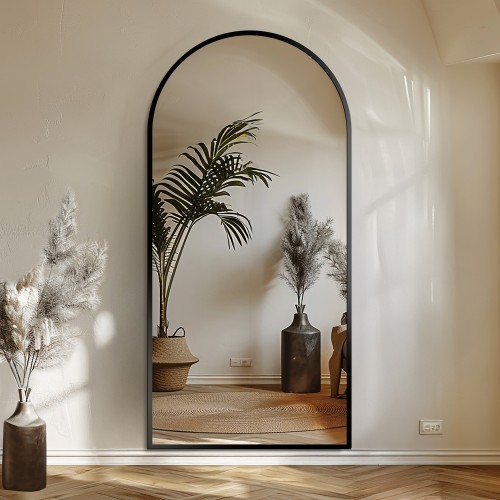 Poloválne zrkadlo v matnom...