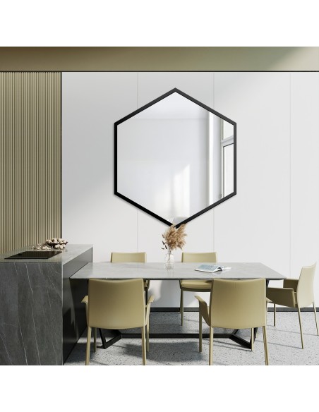 Zrkadlo geometrického tvaru v ráme – HEXA V RÁME