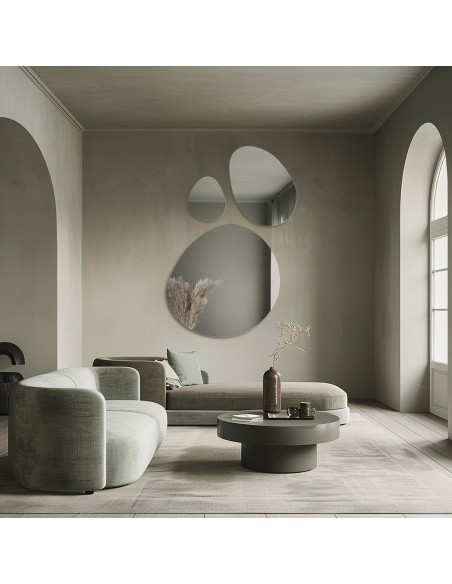 Súprava troch dekoratívnych zrkadiel s organickým tvarom - OPALIT