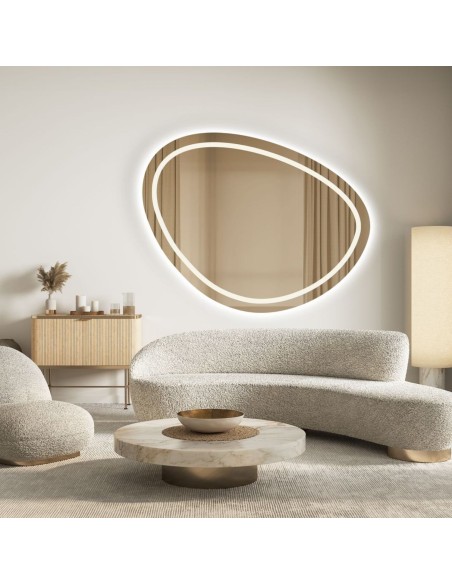 Kúpeľňové zrkadlo s nepravidelným tvarom - OBSYDIAN LED II