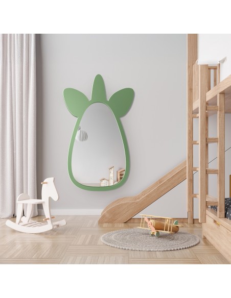 Dekoratívne nástenné zrkadlo pre deti v ráme z MDF - JEDNOROŽEC