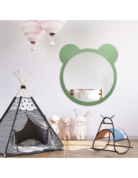 Dekoratívne detské nástenné zrkadlo v mdf ráme - MEDVEDÍK