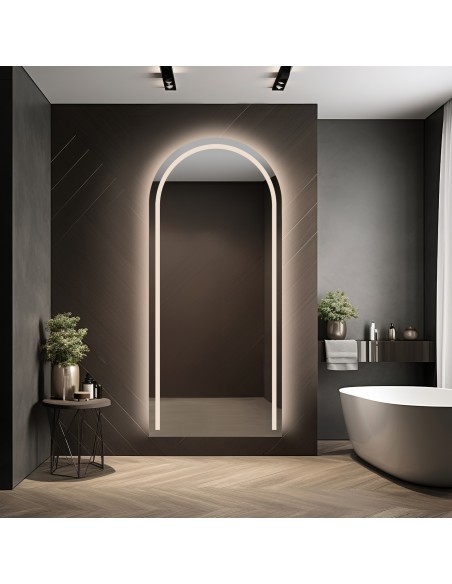Polovičné oválne kúpeľňové zrkadlo s osvetlením - PLATO LED