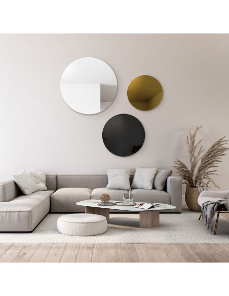 Súprava troch dekoratívnych kruhov čierny lacobel a zlatý panel - GOLDI