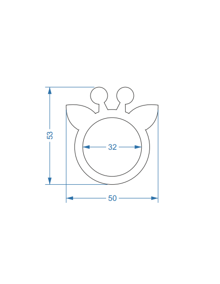 Dekoratívne detské nástenné zrkadlo v mdf ráme - ŽIRAFA