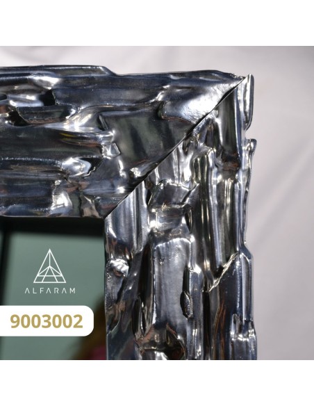 Luxusné nástenné zrkadlo v bohato zdobenom striebornom ráme - 9003002