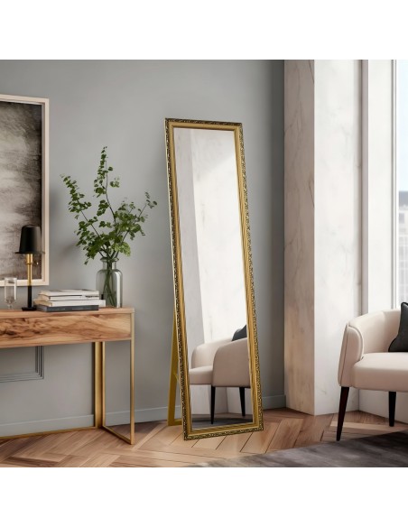 Stojace zrkadlo v ozdobnom drevenom ráme - 4001 - farba rámu podľa vášho výberu