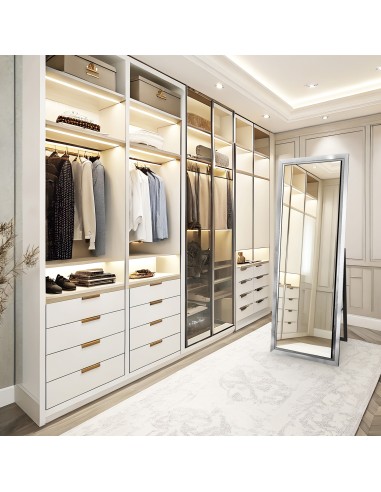 Stojace šatníkové zrkadlo v drevenom...