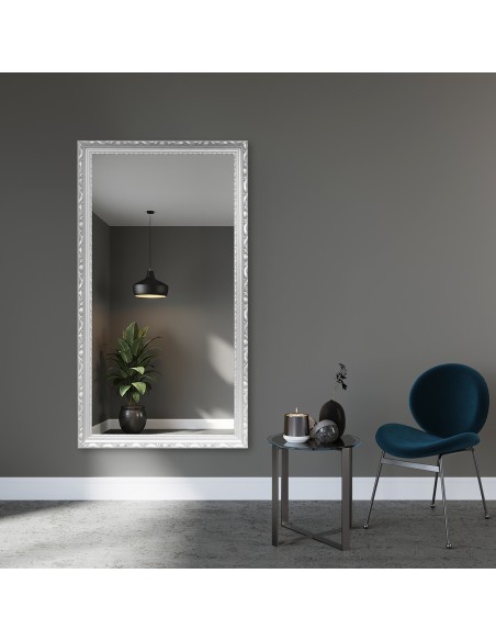 Zrkadlo v bielom drevenom ozdobnom ráme - 5004001