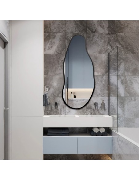 Zrkadlo s organickým tvarom v ráme - BARYT V RÁME