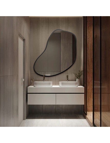 Zrkadlo s organickým tvarom v rámci - KWARC V RÁME